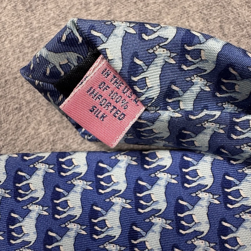 Vineyard Vines Mens Silk Tie Blue Democratic Donkey Political Animal Print USA - Picture 5 of 7